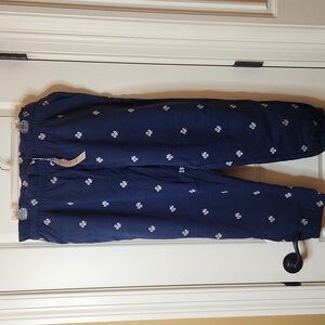 Draper James Navy Blue Floral Embroidered Jogger Pants